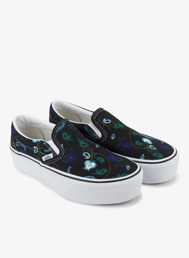 فانز أحذية نسائية كلاسيكية سهلة الارتداء بكعب سميك